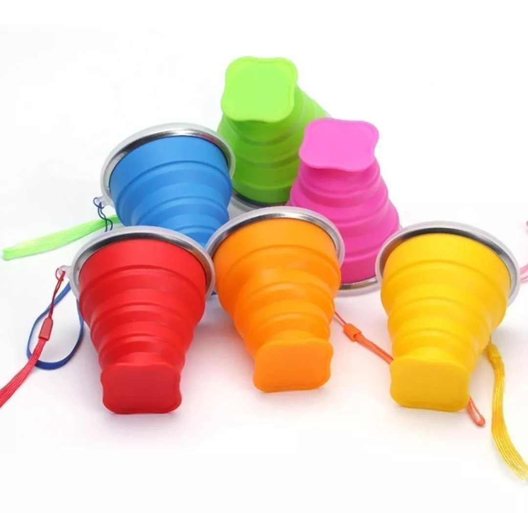 Vaso Portátil De Silicona Plegable